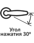 Максимальный угол поворота ручки