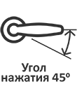Максимальный угол поворота ручки